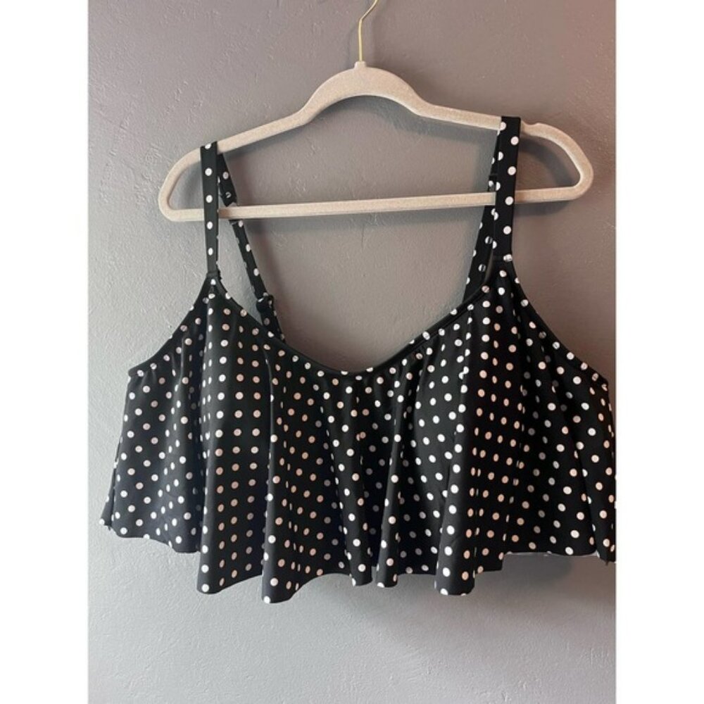 Torrid Black Polka Dot Bathing Suit Top 4